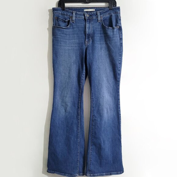 Levi's Denim - Levis Womens 726 Flare Jeans Size 31 High Rise Medium Wash Stretch Blue Denim
